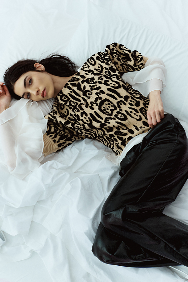 Maglione Maniche A Sbuffo Animalier Intrend
