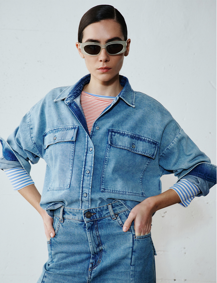 Camicia Strutturata Denim Intrend