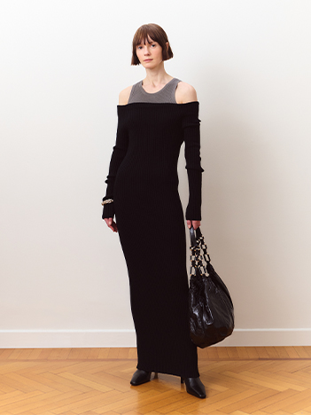 Off-the-shoulder sheath dress